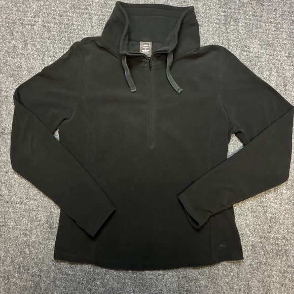 REI Tops - REI Co-op Black Quarter Zip Fleece Pullover Top Womens Medium